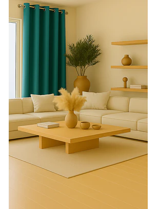 Cortina de Tela Delgada 100% Blackout Turquesa