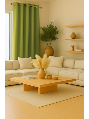 Cortina de Tela Delgada 100% Blackout Verde