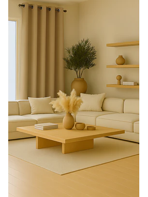 Cortina de Tela Delgada 100% Blackout Dorado