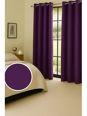 Cortina de Tela Delgada 100% Blackout Morado