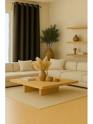 Cortina Blackout Tela Delgada 140x225 – 1 paño Café Oscuro