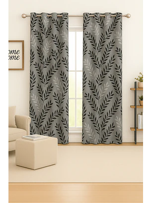 Cortina Blackout Tela Diseño 140x225 – Pack 2 paños Hoja Gris