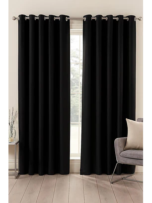 Pack 2 Cortina de Tela Delgada 100% Blackout Gris