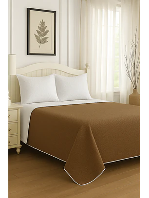 Cubrecama Quilt Reversible Cafe