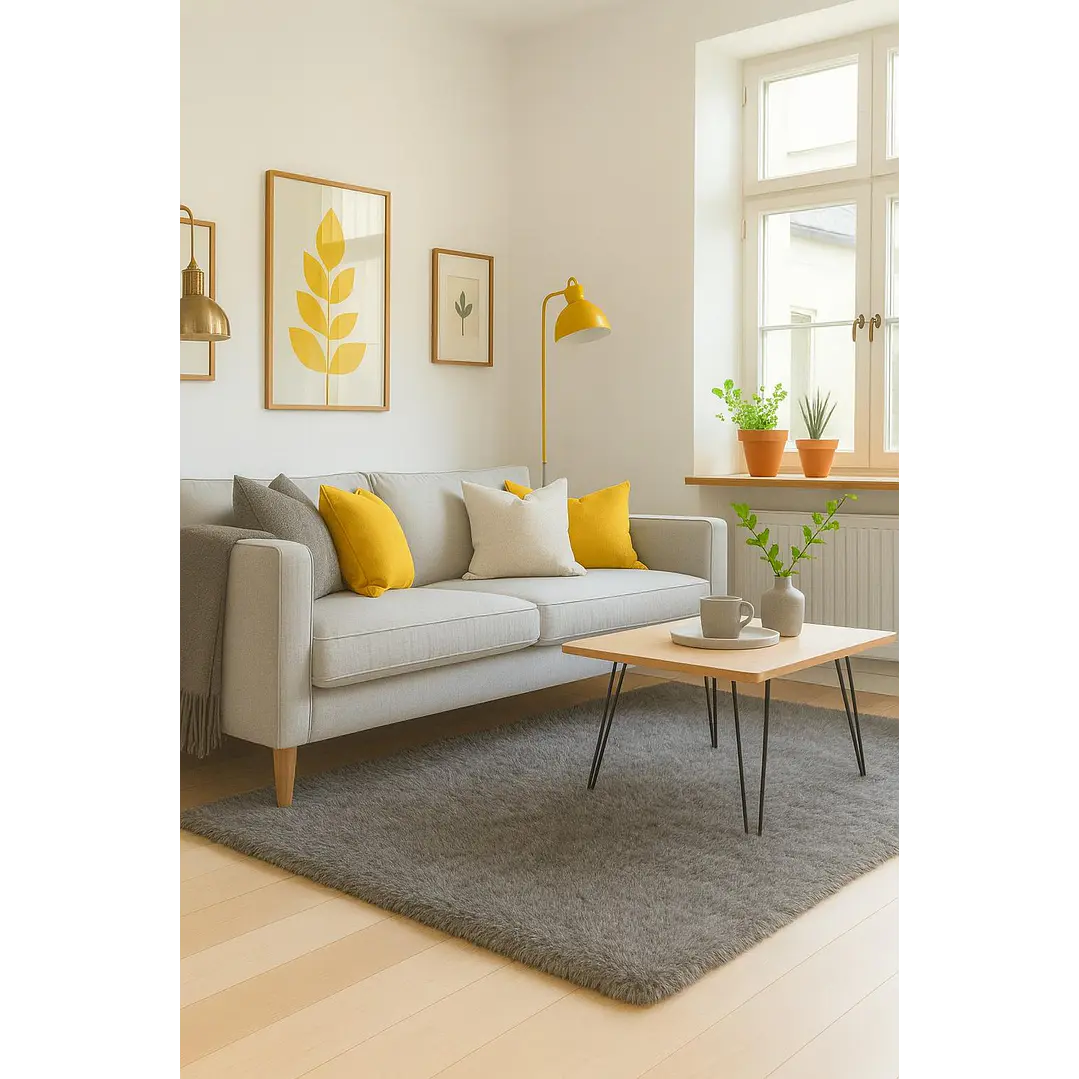 Alfombra Bajada De Cama Timmy Peluda Color Gris 55x145 4