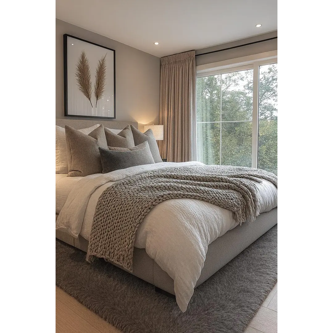 Alfombra Bajada De Cama Timmy Peluda Color Gris 55x145 6