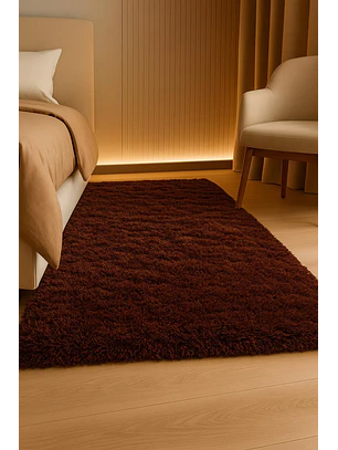 Alfombra Bajada De Cama Clems Shaggy 60x150 Café