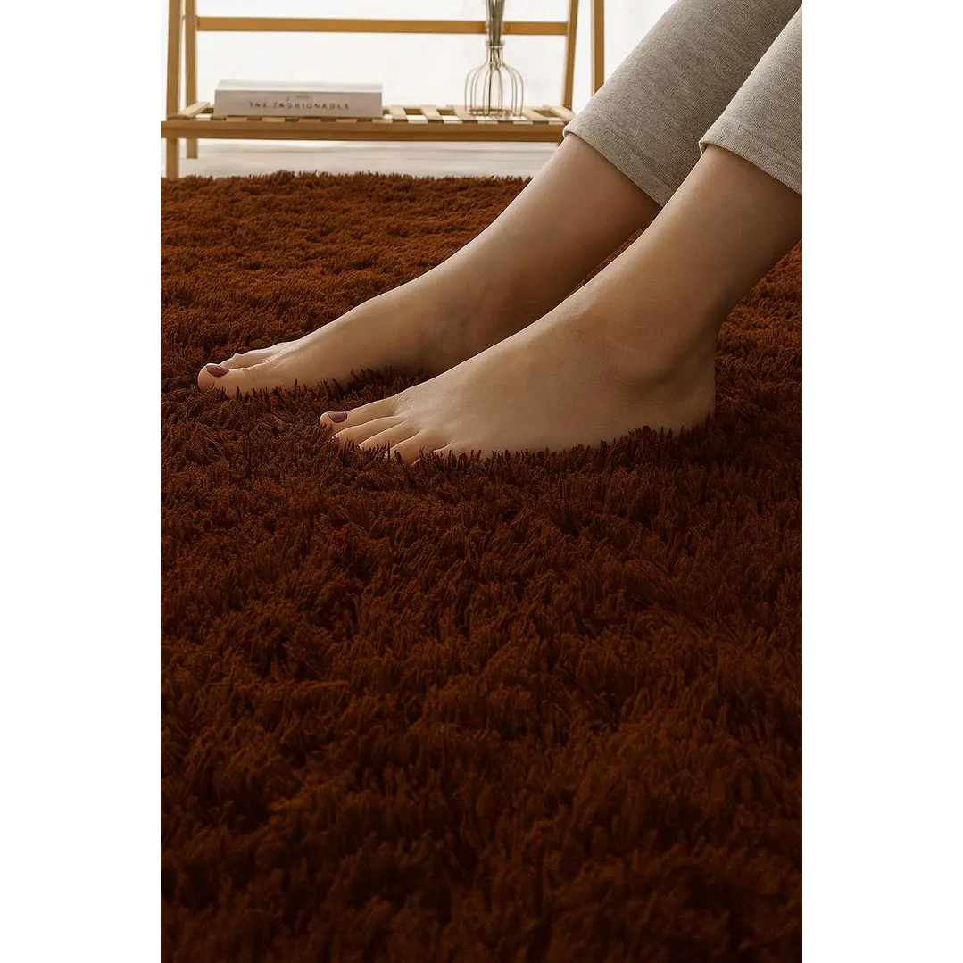 Alfombra Bajada De Cama Clems Shaggy 60x150 Café 5