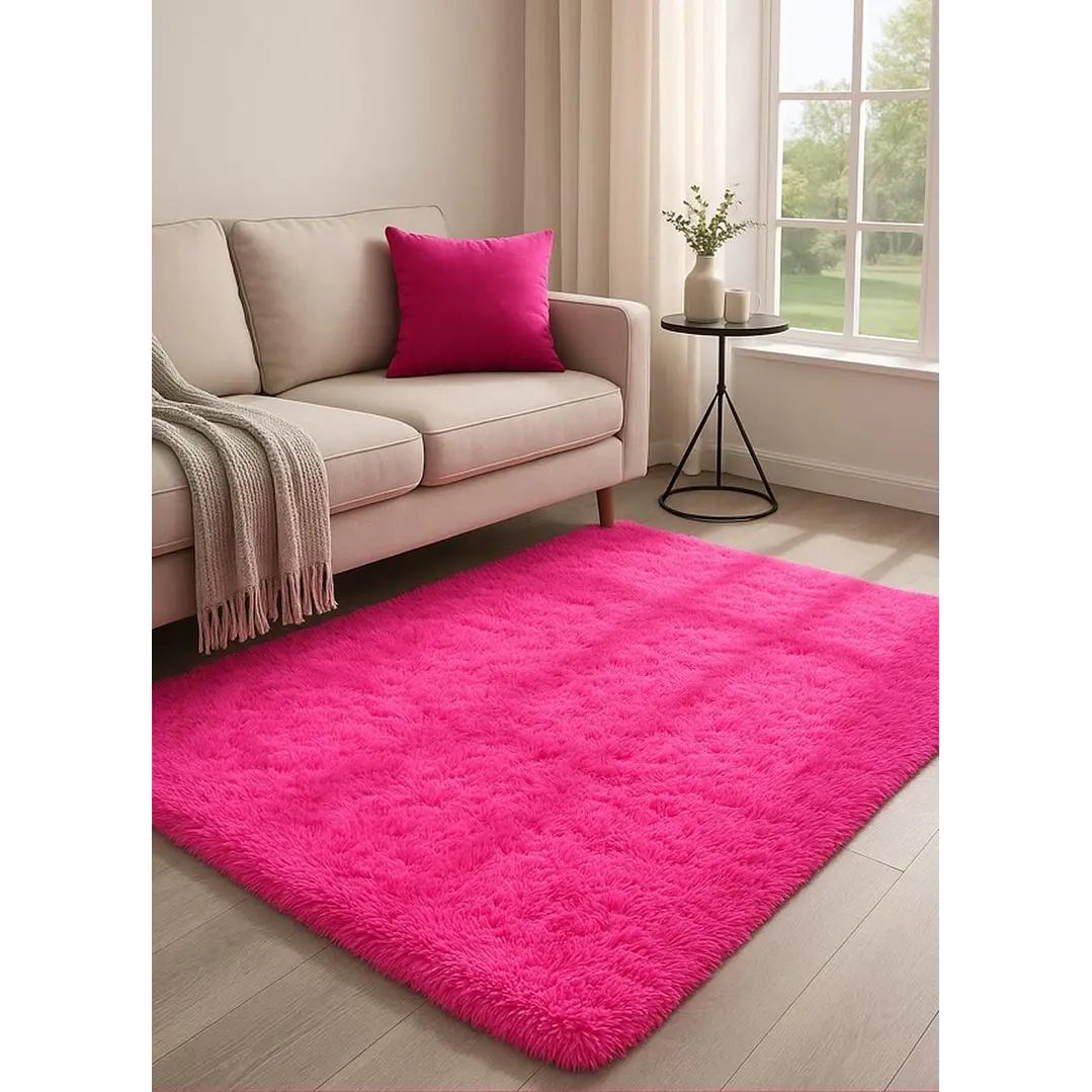 Alfombra Peluda Shaggy Clems 200x220 Fucsia 3
