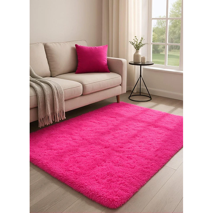 Alfombra Peluda Shaggy Clems 200x220 Fucsia 3