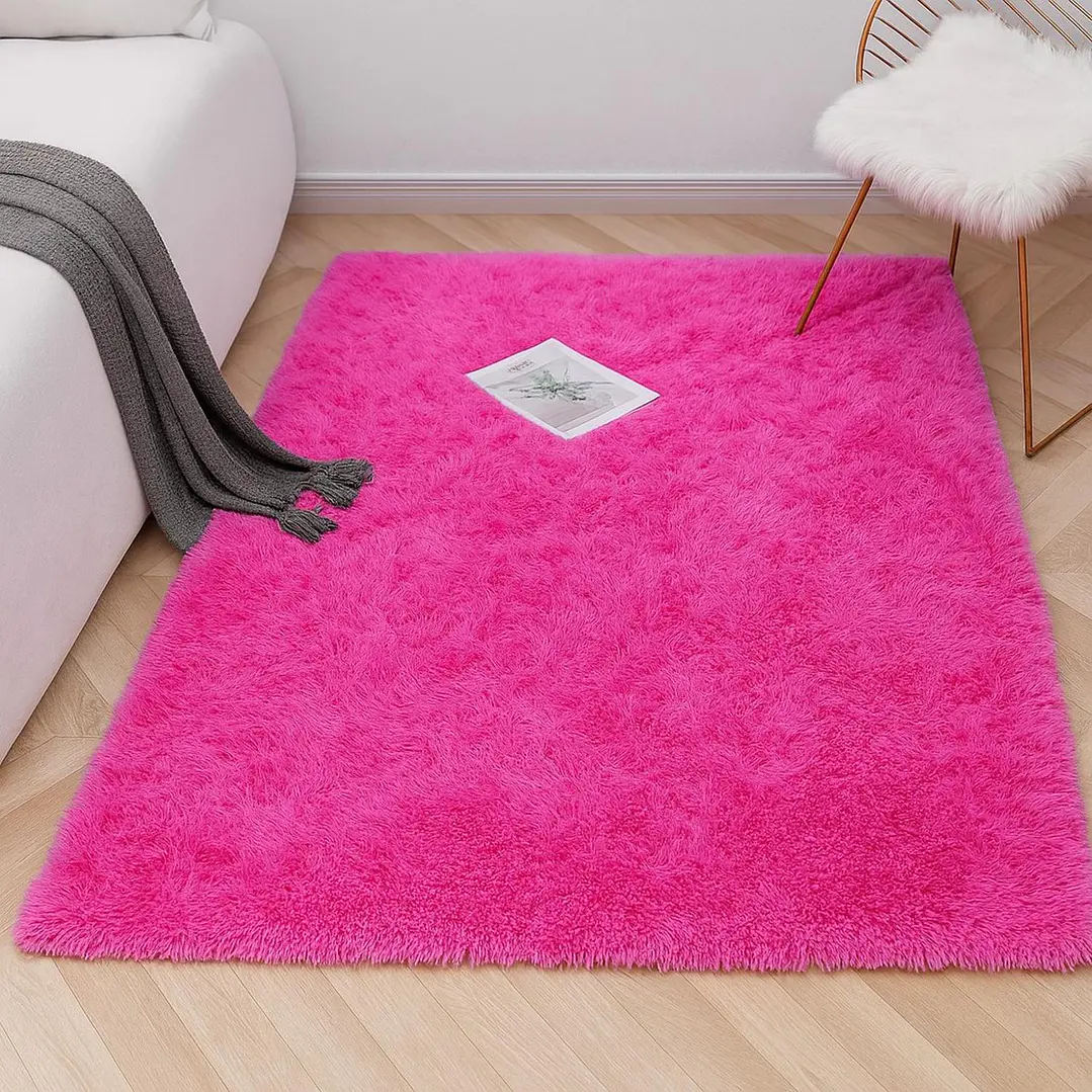 Alfombra Peluda Shaggy Clems 200x220 Fucsia 4