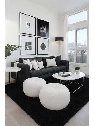 Alfombra Peluda Shaggy Negro 200x220 Clems