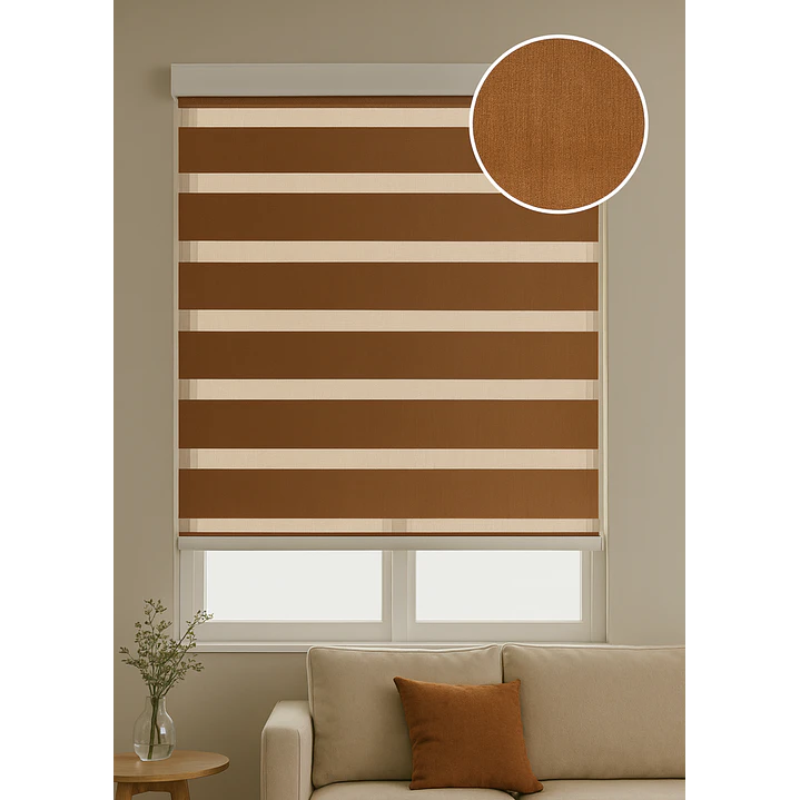 Cortina Roller Duo Zebra Color Madera 11