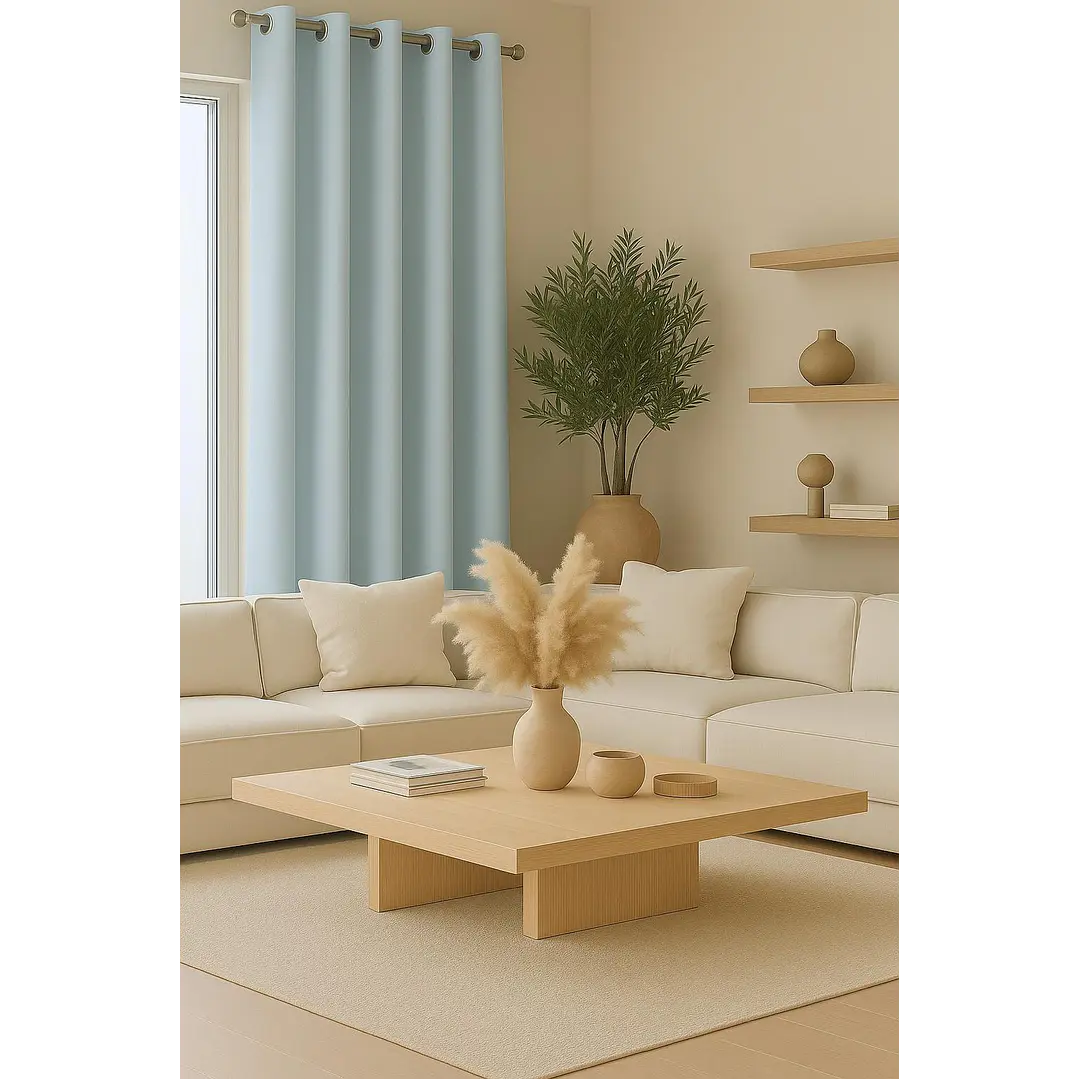 Cortinas Blackout Tela Delgada 140x225 – Pack 2 paños Azul Claro 2