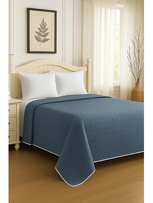 Cubrecama Quilt Reversible Azul