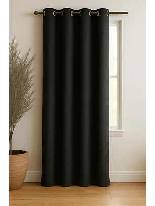 Cortina Blackout Tela Tipo Lino Gruesa 140x225 – 1 Paño Negro