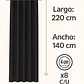 Cortina Blackout Tela Tipo Lino Gruesa 140x225 – 1 Paño Negro - Miniatura 3