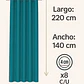 Cortina Blackout Tela Tipo Lino Gruesa 140x225 – Pack  2 Paños Turquesa - Miniatura 3