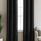 Cortina Blackout Tela Tipo Lino Gruesa 140x225 – Pack  2 Paños Negro - Miniatura 1