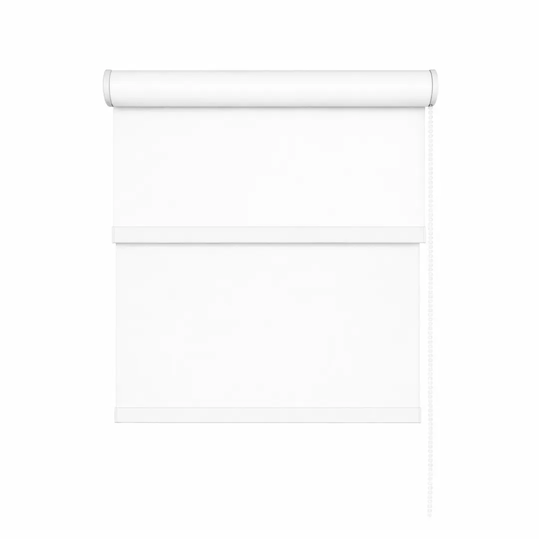 Cortina Roller Doble Blackout / Sunscreen Color Blanco 4