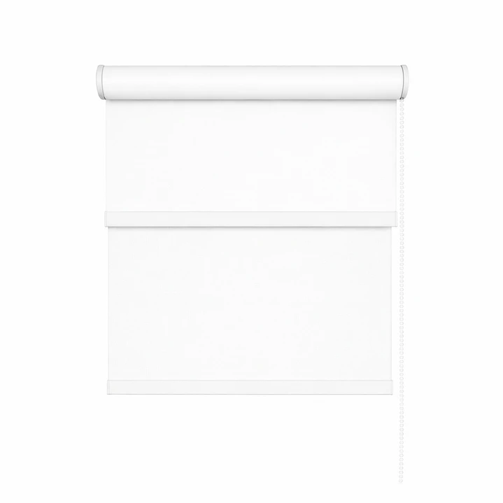 Cortina Roller Doble Blackout / Sunscreen Color Blanco 4