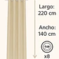 Cortina Blackout Tela Tipo Lino Gruesa 140x225 – Pack  2 Paños Beige - Miniatura 3