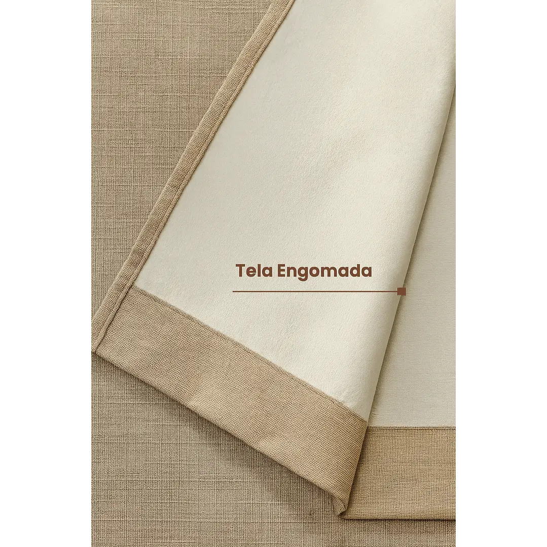 Cortina Blackout Tela Tipo Lino Gruesa 140x225 – Pack  2 Paños Beige 4