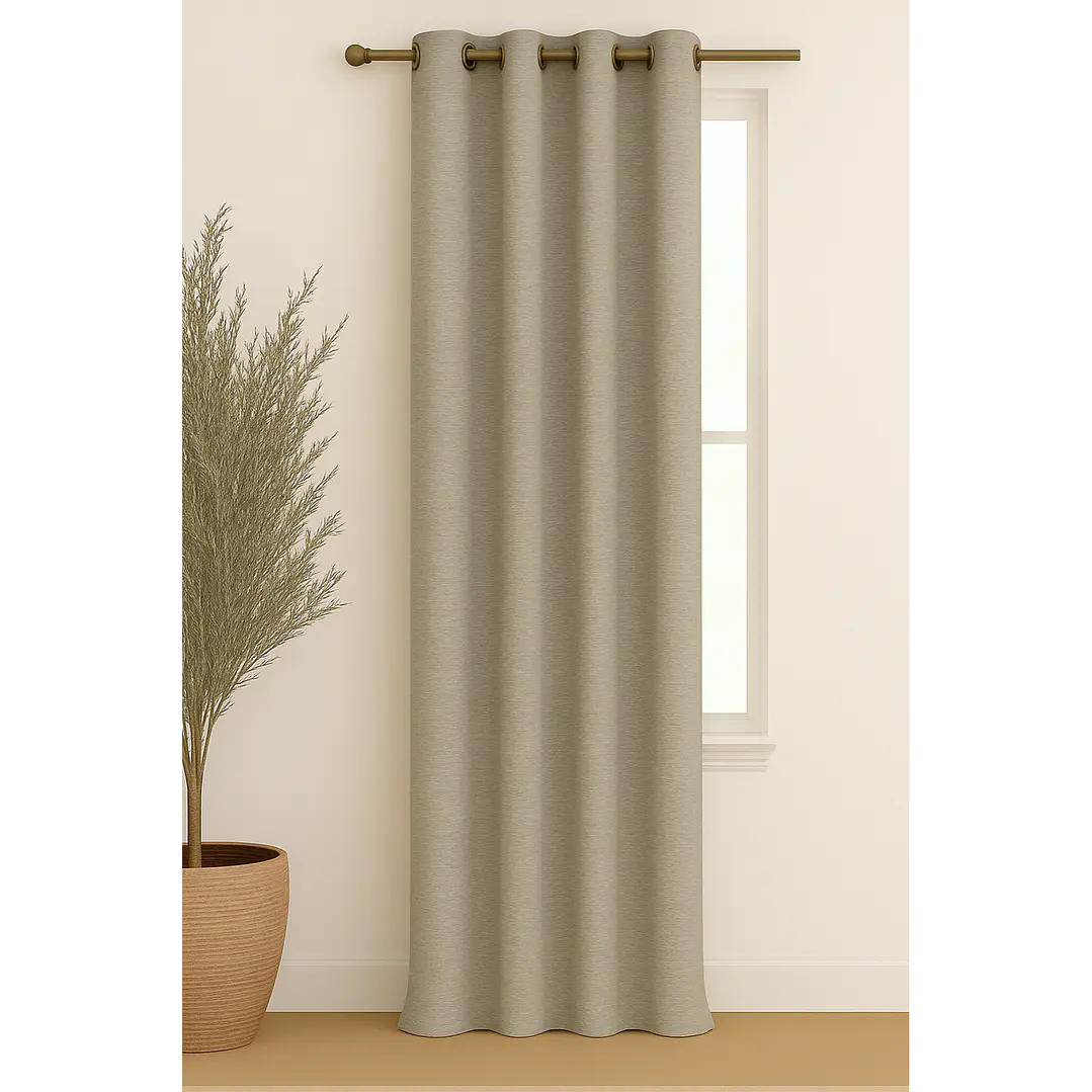 Cortina Blackout Tela Tipo Lino Gruesa 140x225 – 1 Paño Taupe 1