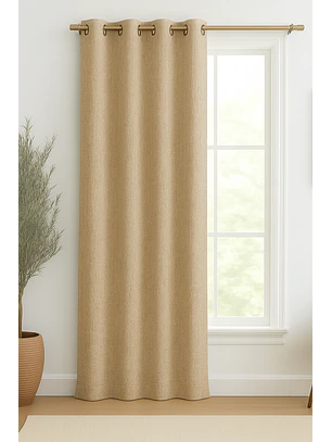 Cortina Blackout Tela Tipo Lino Gruesa 140x225 – 1 Paño Beige
