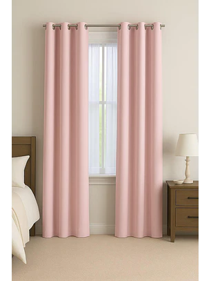 Pack 2 Cortina de Tela Delgada 100% Blackout Gris