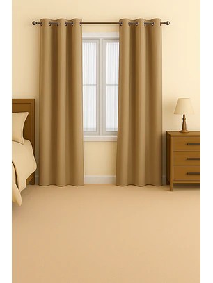 Pack 2 Cortina de Tela Delgada 100% Blackout Dorado