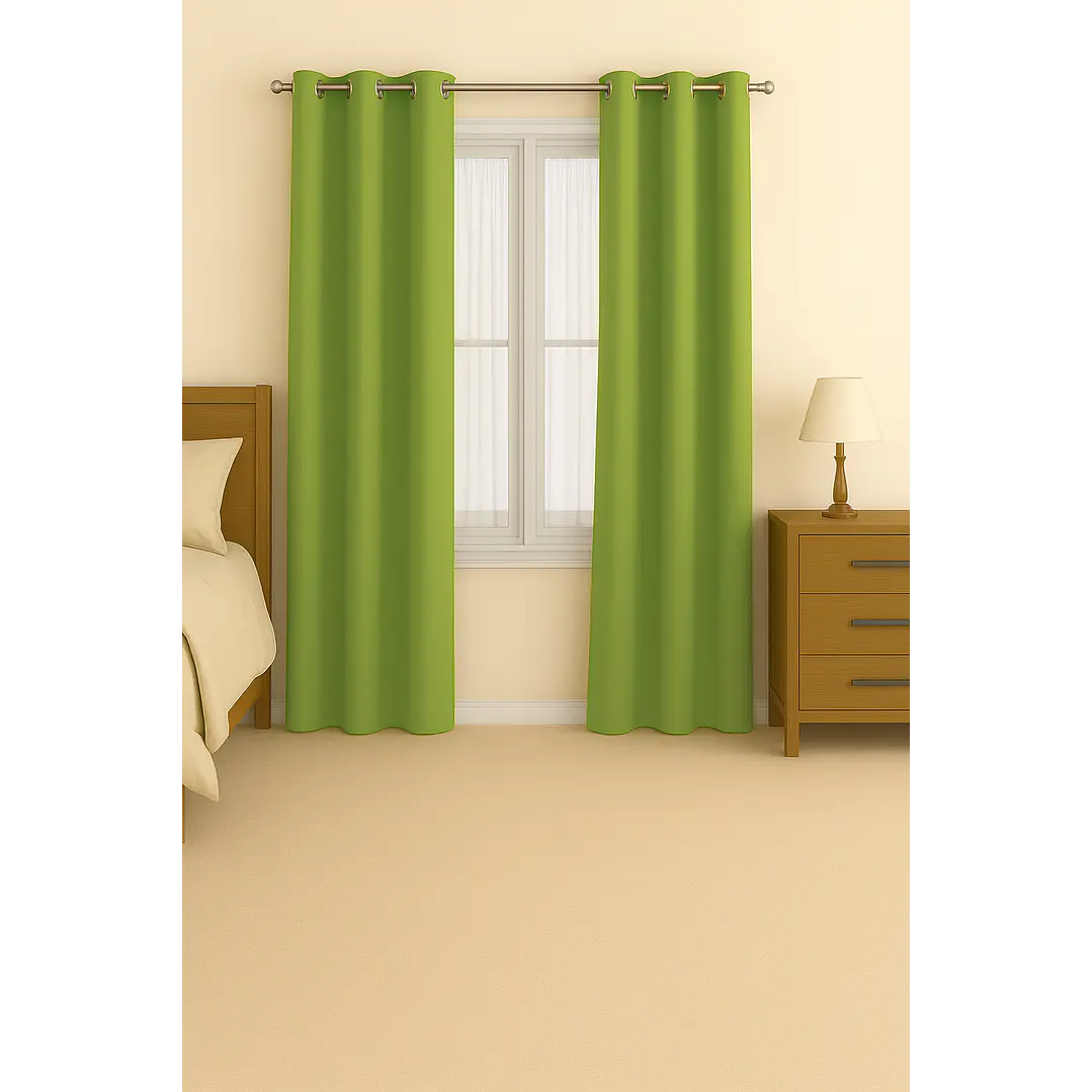 Pack 2 Cortina de Tela Delgada 100% Blackout Verde 1