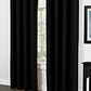 Pack 2 Cortina de Tela Delgada 100% Blackout Negro - Miniatura 5