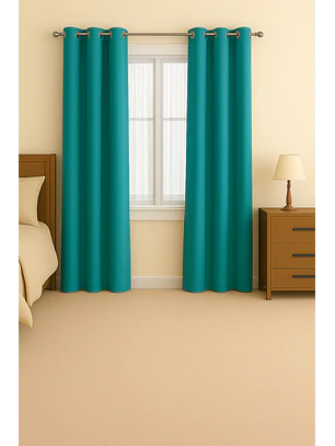 Pack 2 Cortina de Tela Delgada 100% Blackout Turquesa