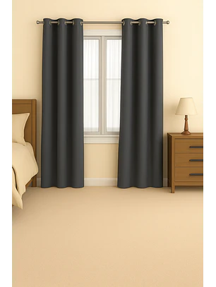 Pack 2 Cortina de Tela Delgada 100% Blackout Gris
