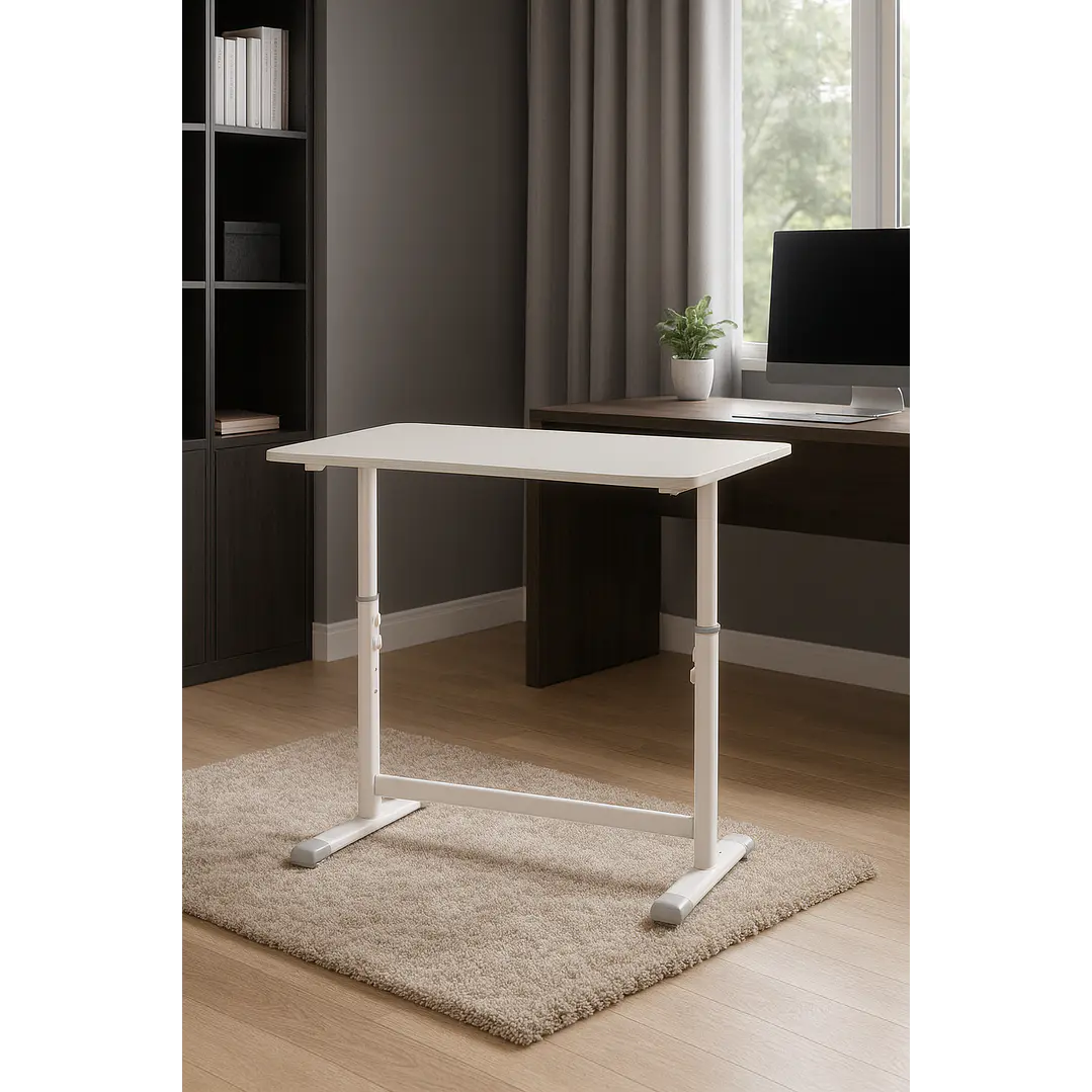 Escritorio Funcional Altura Ajustable 80x60x63-86cm Blanco 1