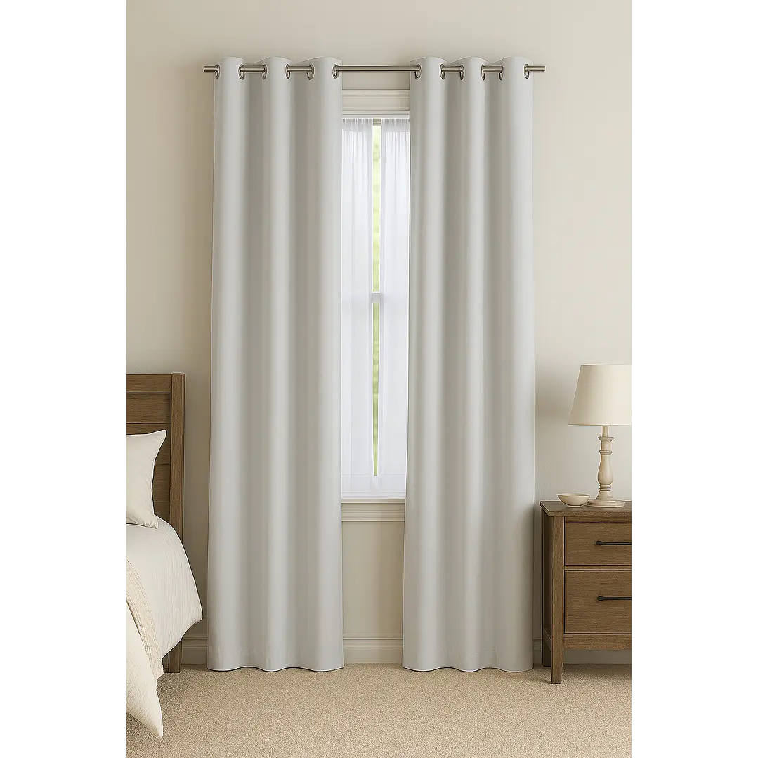 Cortina Blackout 100% Engomada Termica Tela Ligera 140x225 - Microfibra Premium - 1 Paño Blanco 2