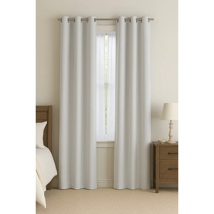 Cortina Blackout 100% Engomada Termica Tela Ligera 140x225 - Microfibra Premium - 1 Paño Blanco 2