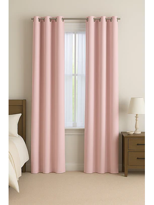 Cortina Blackout 100% Engomada Termica Tela Ligera 140x225 - Microfibra Premium - 2 Paños Rosa