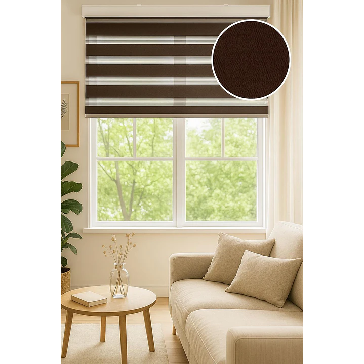 Cortina Roller Duo Zebra Color Cafe 2