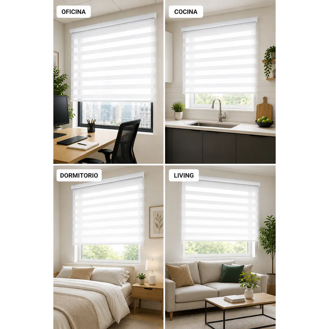 Cortina Roller Duo Zebra Color Perla 6