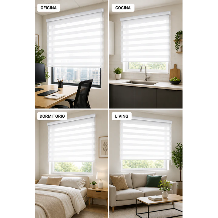 Cortina Roller Duo Zebra Color Perla 6