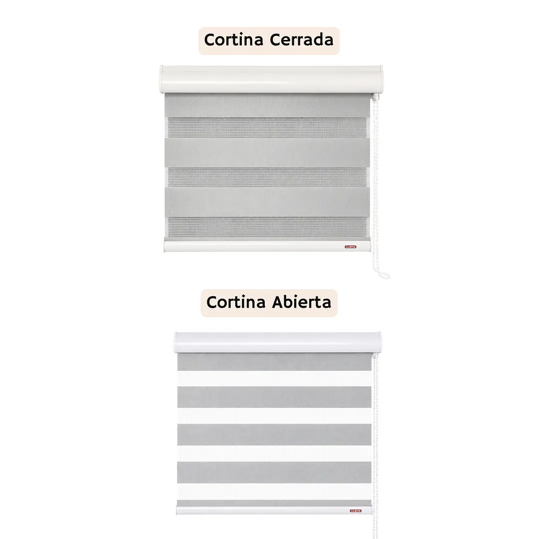 Cortina Roller Duo Zebra Color Gris 2