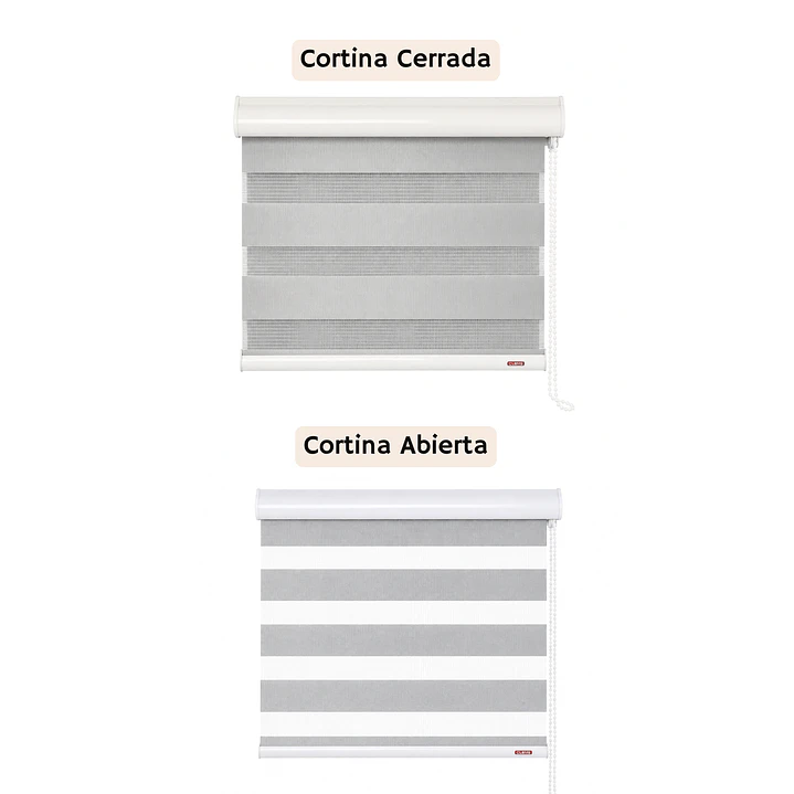 Cortina Roller Duo Zebra Color Gris 2