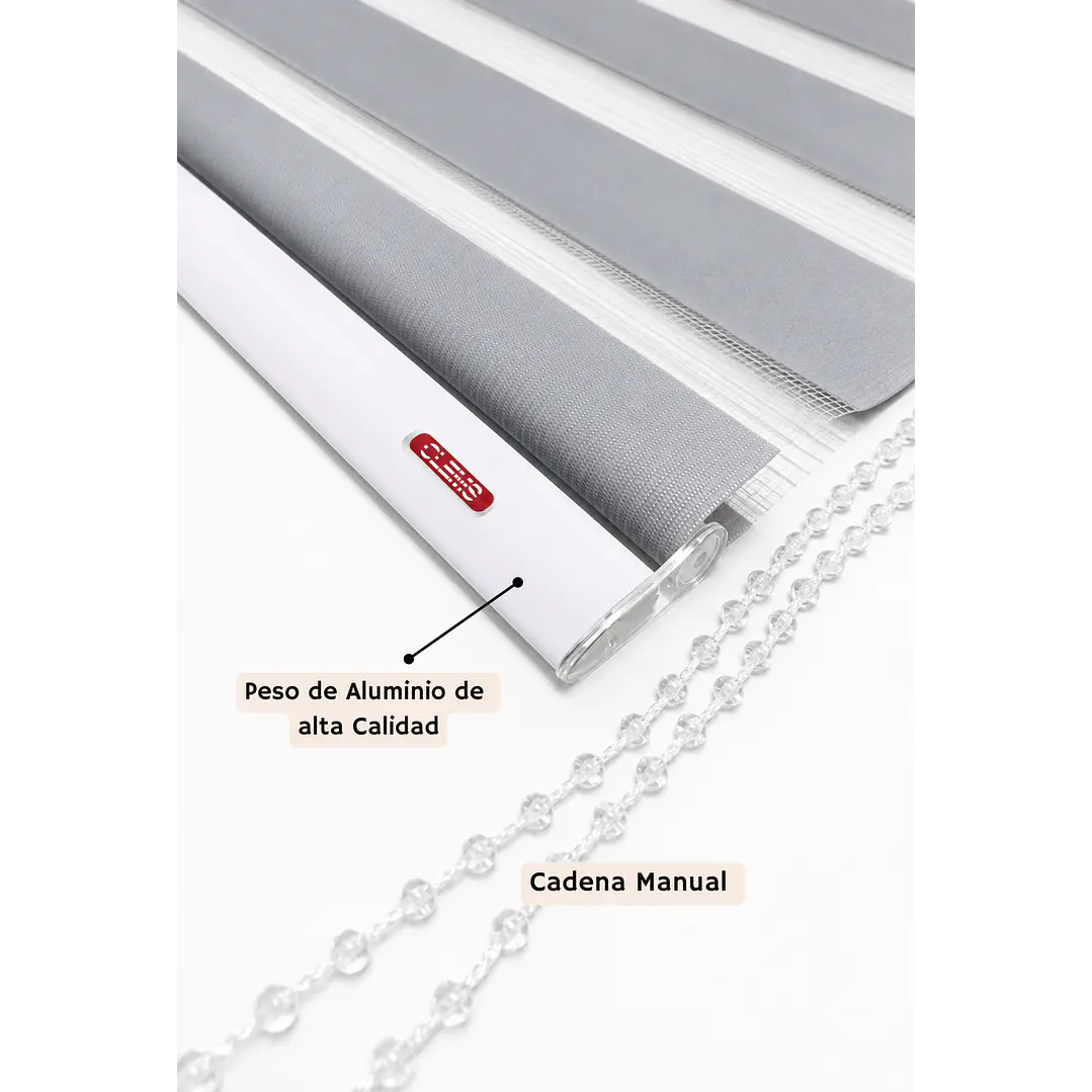 Cortina Roller Duo Zebra Color Gris 5