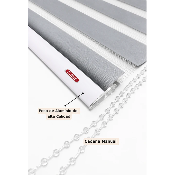 Cortina Roller Duo Zebra Color Gris 5
