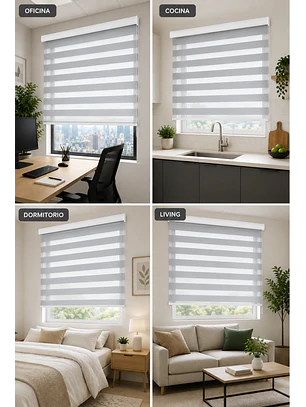 Cortina Roller Duo Zebra Color Gris