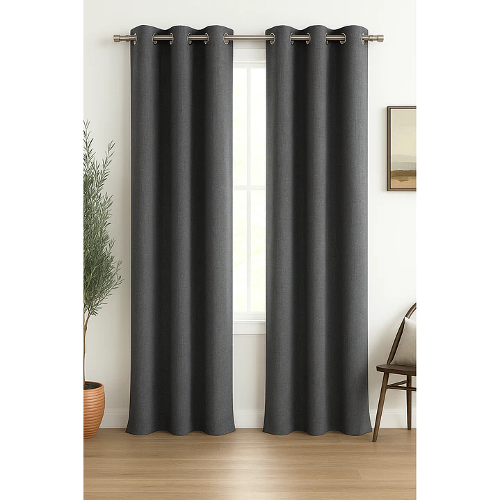 Pack 2 Cortina Engomada Termica 100% Blackout de Tipo Lino 140x220 45
