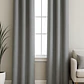 Cortina Blackout Tela Tipo Lino Gruesa 140x220 – Pack  2 Paños Gris Claro - Miniatura 1