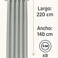 Cortina Blackout Tela Tipo Lino Gruesa 140x220 – Pack  2 Paños Gris Claro - Miniatura 3